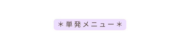 単発メニュー